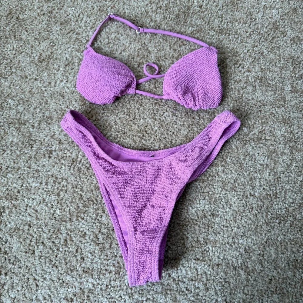 RSQ Ruffle Adjustable Triangle Bikini Top and Bottom